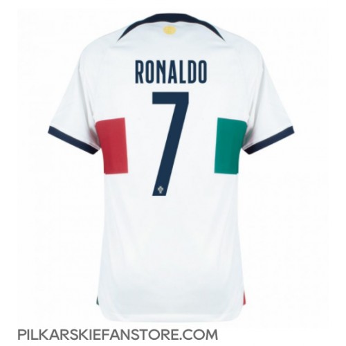 Tanie Strój piłkarski Portugalia Cristiano Ronaldo #7 Koszulka Wyjazdowej MŚ 2022 Krótkie Rękawy